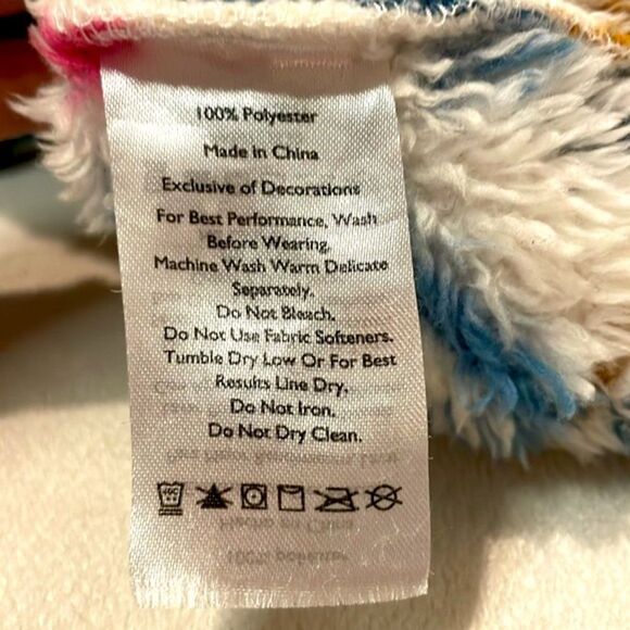 Women's Patterned Fleece Sweater - Multicolor - Picture 9 of 10